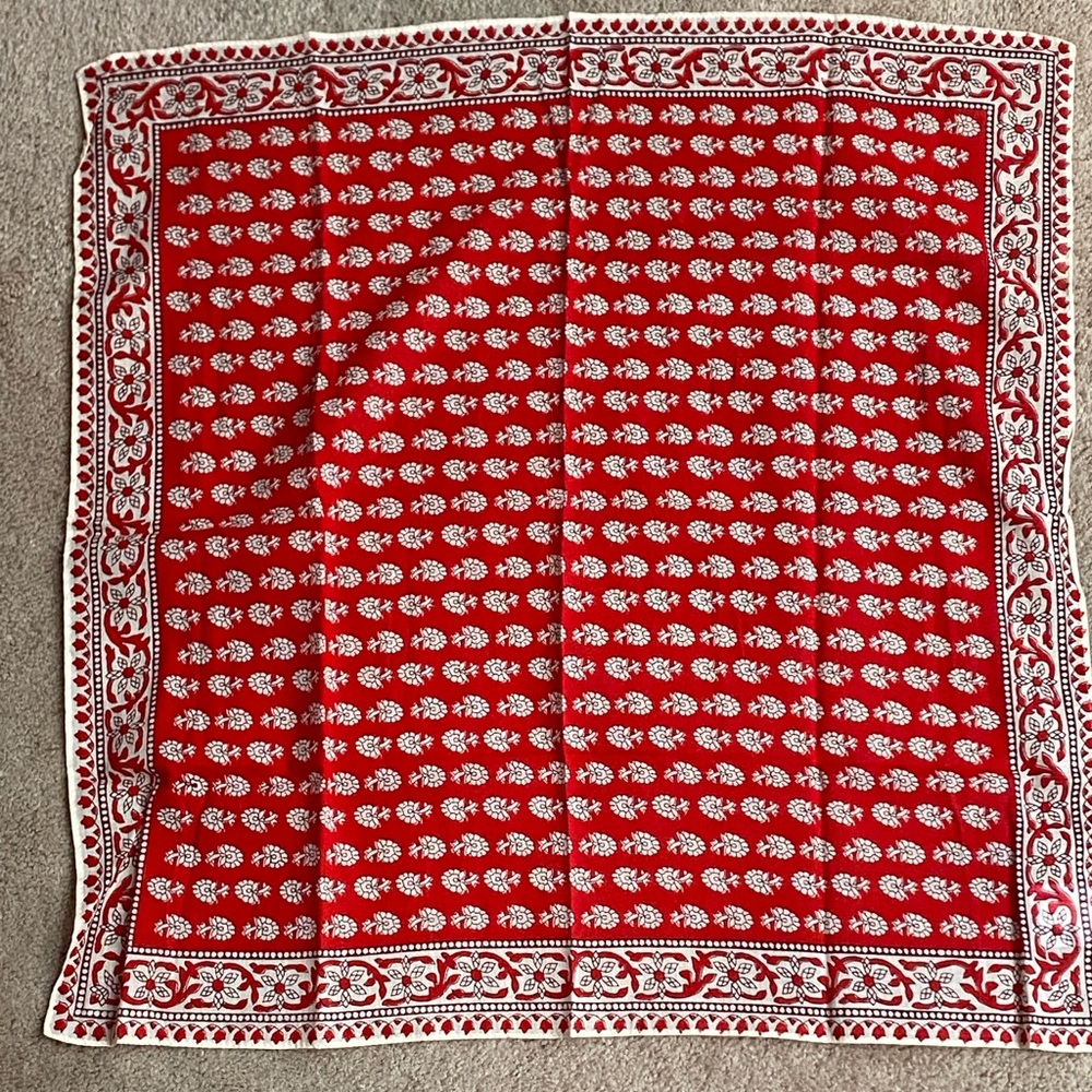 Madewell Red and Cream Floral Bandana